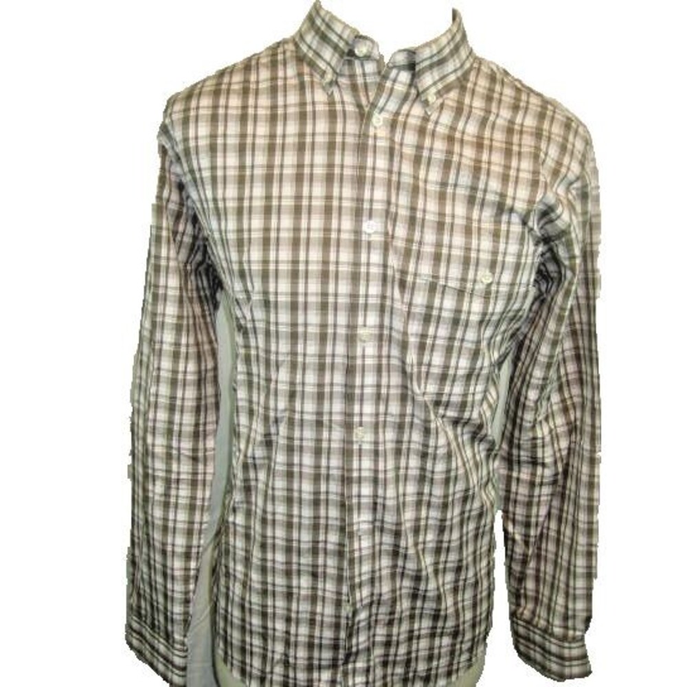 Mens Joseph Abboud JOE Brown Plaid LS Cotton Casual Shirt sz Lg